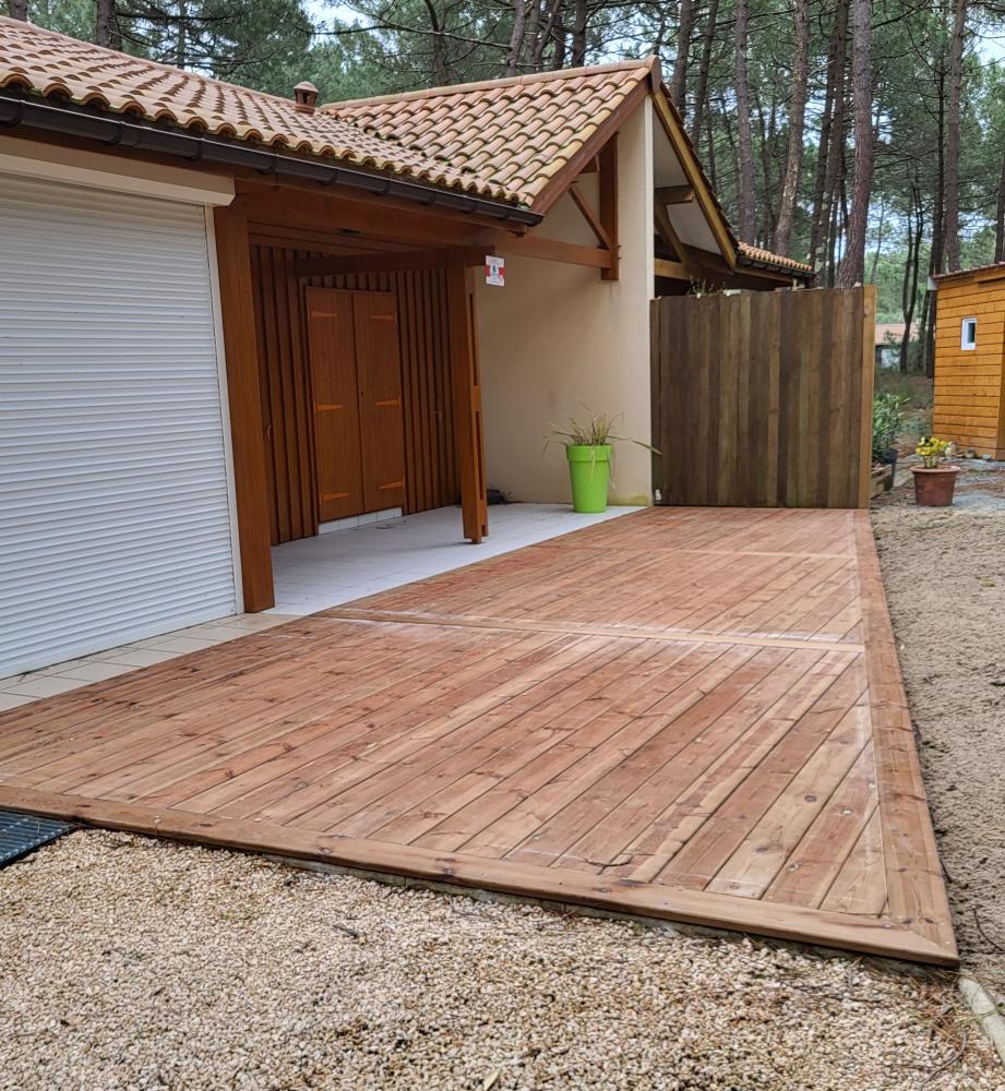 Terrasse à angle sortant